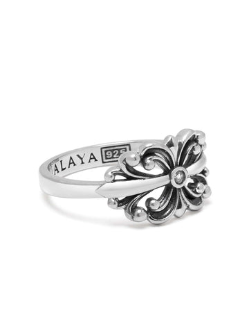 Nialaya Men's Ring Men's Sterling Silver Bloom Ring Men's Sterling Silver Bloom Ring